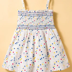 Sleeveless Frock With Polka Dot Printed