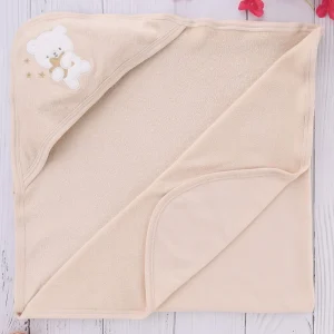Hooded Towel With Bear Print
